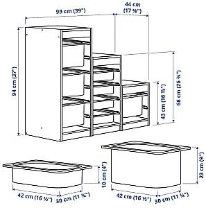 Etajera IKEA Trofast 8 cutii 99x44x94 Alb