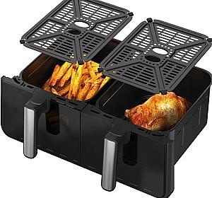 Friteuza cu aer cald iHunt Bro Dual 10L Black/Inox