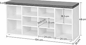 Raft pentru incaltaminte Modern Home WYJ-015 Grey/White