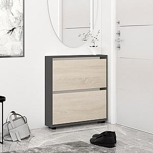 Dulap pentru incaltaminte Mobildor Lux Leo Slim (50x16x86H cm) Antracit/Sonoma