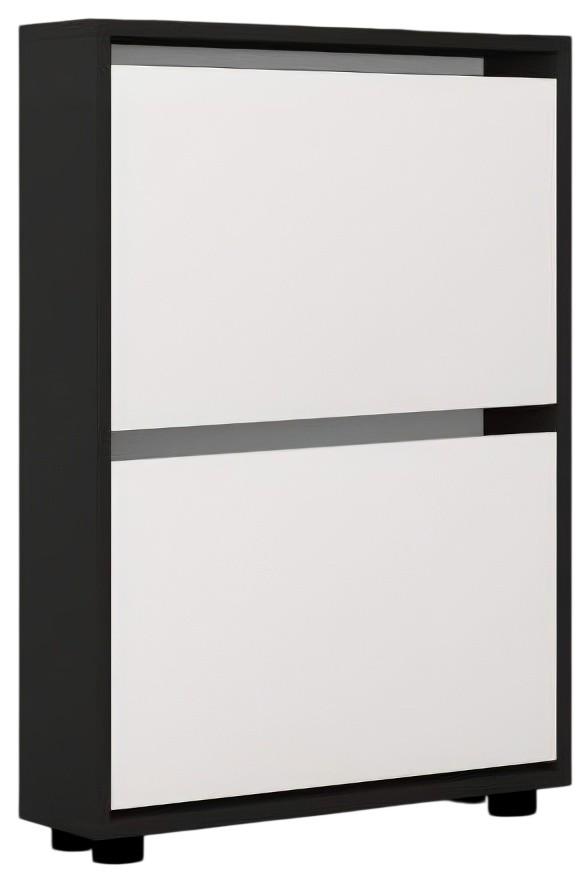 Dulap pentru incaltaminte Mobildor Lux Leo Slim (50x16x86H cm) Antracit/Alb