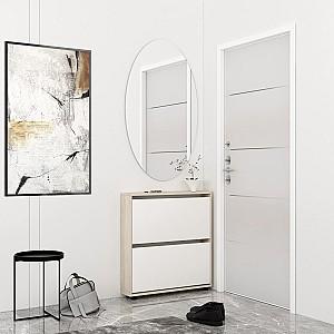 Dulap pentru incaltaminte Mobildor Lux Leo Slim (50x16x86H cm) Sonoma/Alb