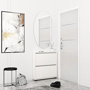 Dulap pentru incaltaminte Mobildor Lux Leo Slim (50x16x86H cm) Alb