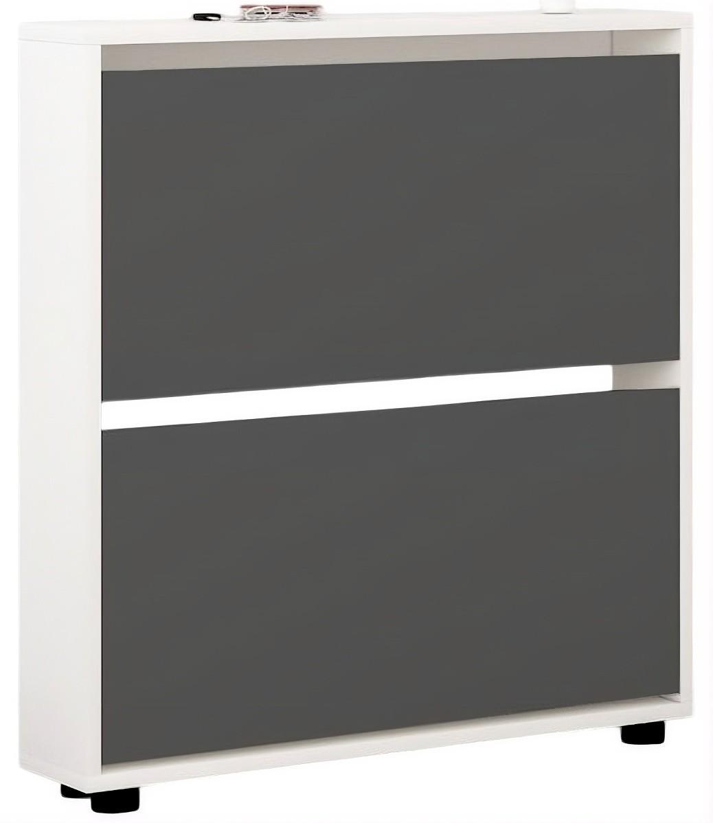 Dulap pentru incaltaminte Mobildor Lux Leo Slim (50x16x86H cm) Alb/Antracit