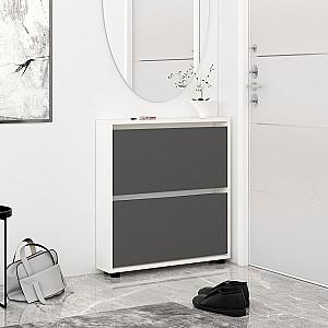 Dulap pentru incaltaminte Mobildor Lux Leo Slim (50x16x86H cm) Alb/Antracit