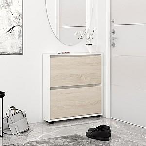 Dulap pentru incaltaminte Mobildor Lux Leo Slim (50x16x86H cm) Alb/Sonoma
