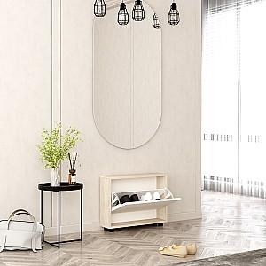 Dulap pentru incaltaminte Mobildor Lux Leo Slim (50x16x47H cm) Sonoma/Alb