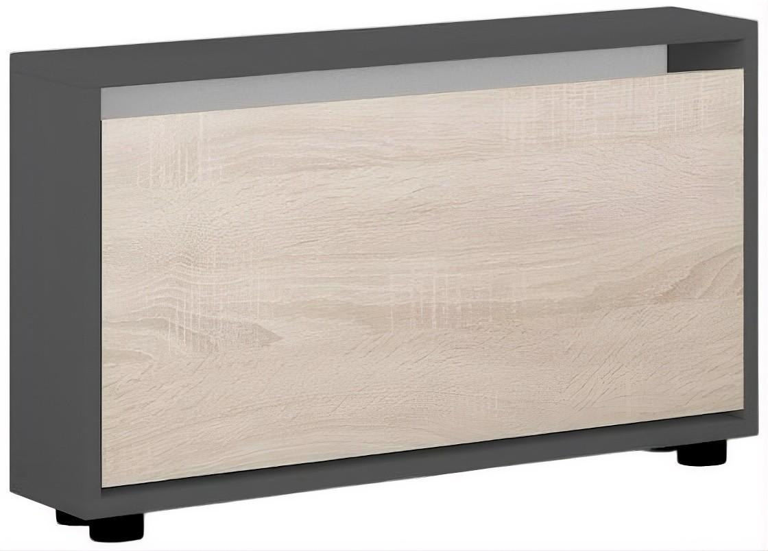 Dulap pentru incaltaminte Mobildor Lux Leo Slim (50x16x47H cm) Antracit/Sonoma