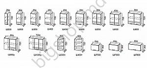 Set mobila bucatarie SV-Mebel Len 2.4m (Grey/Linen)