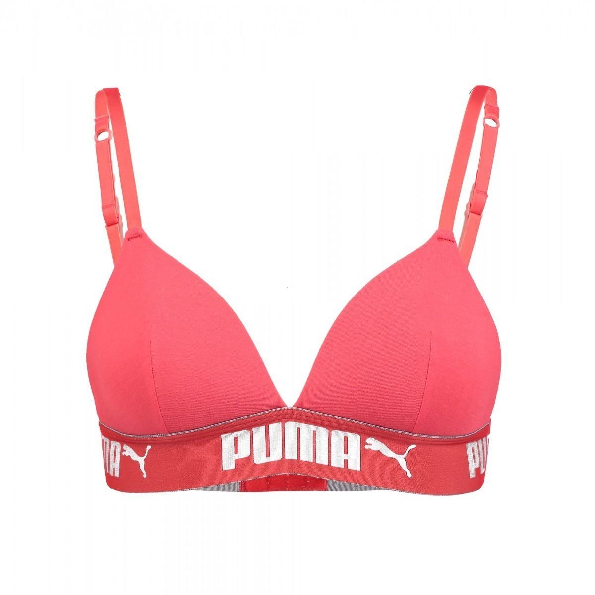 Lenjerie de corp Puma TRiangle Padded Bralette 1P Hang Lightcoral