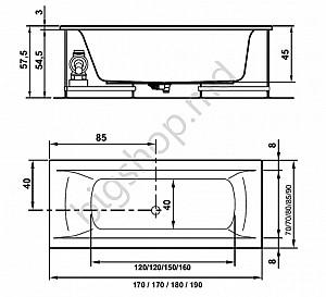 Cada cu hidromasaj Mano Elegancia 170x70 cm Hidro 1