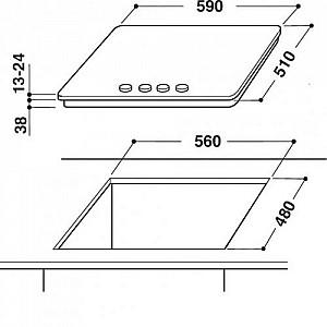 Plita pe gaz incorporabila Whirlpool AKR 351/IX Silver