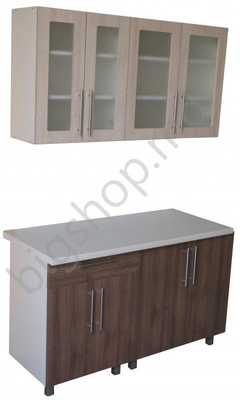 Set mobila bucatarie PS 1.4 m (Chamonix/Chamonix deschis)