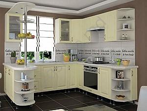 Set mobila bucatarie Sokme Sofia Romantica 2.35x2.35m (Vanilie)