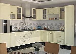 Set mobila bucatarie Sokme Sofia Romantica 3.35x2.95m (Vanilie)