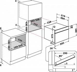 Cuptor cu microunde incorporabil Whirlpool W9 MD260 BSS