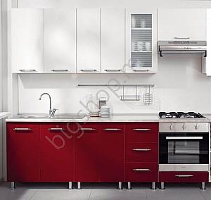 Set mobila bucatarie Ambianta Perla White/Bordo (2.4 m)