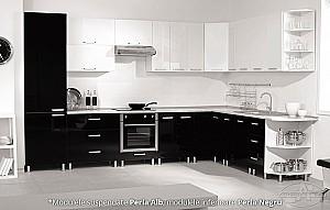 Set mobila bucatarie Ambianta Perla Black (2.1x1.5 m)