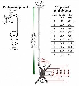 Suport pentru televizor Barkan 4500L White/Black