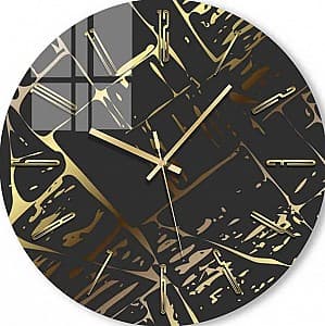 Ceas de perete Foto3D Aur cu negru