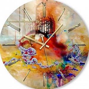 Ceas de perete Foto3D Abstracție multicoloră