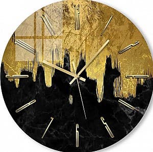 Настенные часы Foto3D Золотая краска на черном фоне