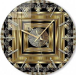Настенные часы Foto3D Золотые квадраты