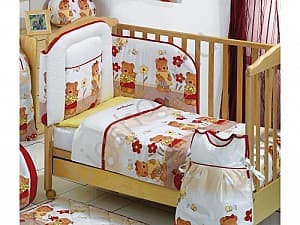 Lenjerie de pat pentru copii Italbaby Gardening Bears (alb)