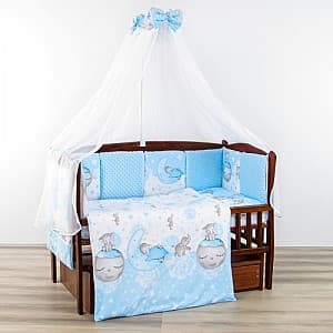 Lenjerie de pat pentru copii Carapuz Ursuleț, Elefanți albastru