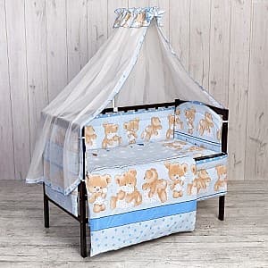 Lenjerie de pat pentru copii Carapuz Ursuleț Somn ușor albastru
