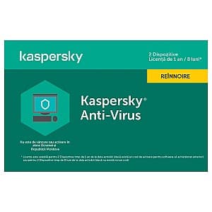 Antivirus Kaspersky Anti-Virus Card 2 Dt 1 Year Renewal