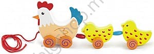Интерактивная игрушка VIGA Pull Along Hen with Two Chicks
