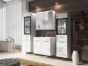 Комплект мебели для ванной Mirjan24 Holly/Udine II With Sink (White/White Gloss)