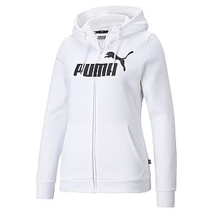 Hanorac Puma Ess Logo Full-Zip Hoodie Fl White