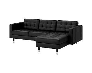 Canapea de colt IKEA Landskrona/Grann/Bomstad  black/metal