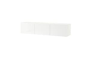 Comoda TV IKEA Besta white / Selsviken white glossy 180x42x38 cm