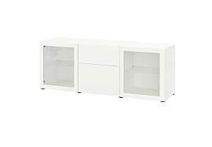 Dulap cu vitrina IKEA Besta white Lappviken / Sindvik glass white 180x42x65 cm