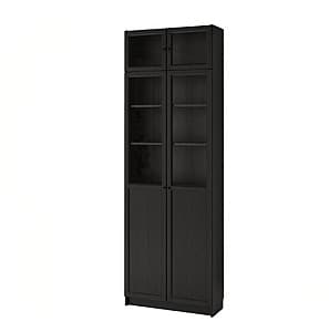 Dulap cu vitrina IKEA Billy black-brown 80x30x237 cm
