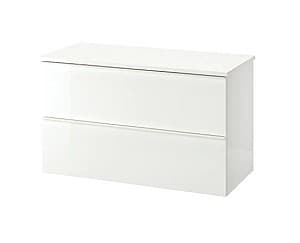 Dulap suspendat IKEA Godmorgon / Tolken white lavoar cu 2 sertare 102x49x60 cm
