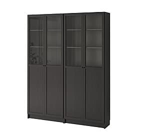 Витрина IKEA Billy / Oxberg black-brown 160x30x202 cm