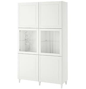 Dulap cu vitrina IKEA Besta White Smeviken/Ostvik white bottle