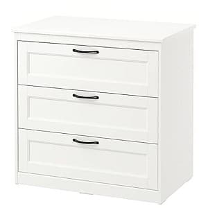 Comoda IKEA Songesand White 82×81 cm (3 sertare)