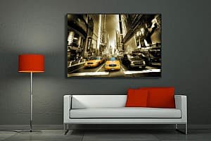 Постер Art.Desig Ретро автомобиль, жёлтый такси