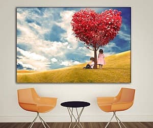 Poster Art.Desig Dragostea copac în formă de inimă