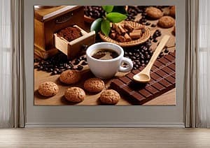 Poster Art.Desig O ceașcă de cafea și ciocolată