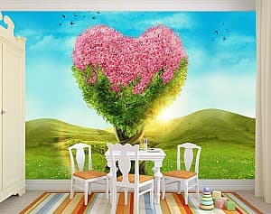 Fototapet 3d Art.Desig Copac cu flori într-o inimă