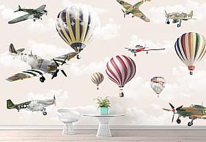 Fototapet 3d Art.Desig Avioane și baloane