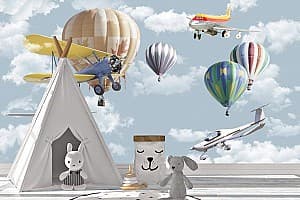 3D Фотообои Art.Desig Самолеты и воздушные шары_2