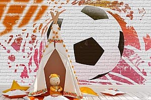 3D Фотообои Art.Desig Кирпич и футбольный мяч
