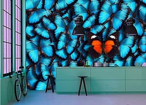 3D Фотообои Art.Desig Фон из синих бабочек